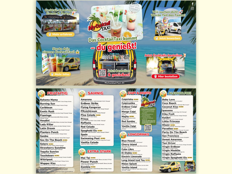 Digitale Cocktailkarte als interaktives PDF – MyCocktailTaxi