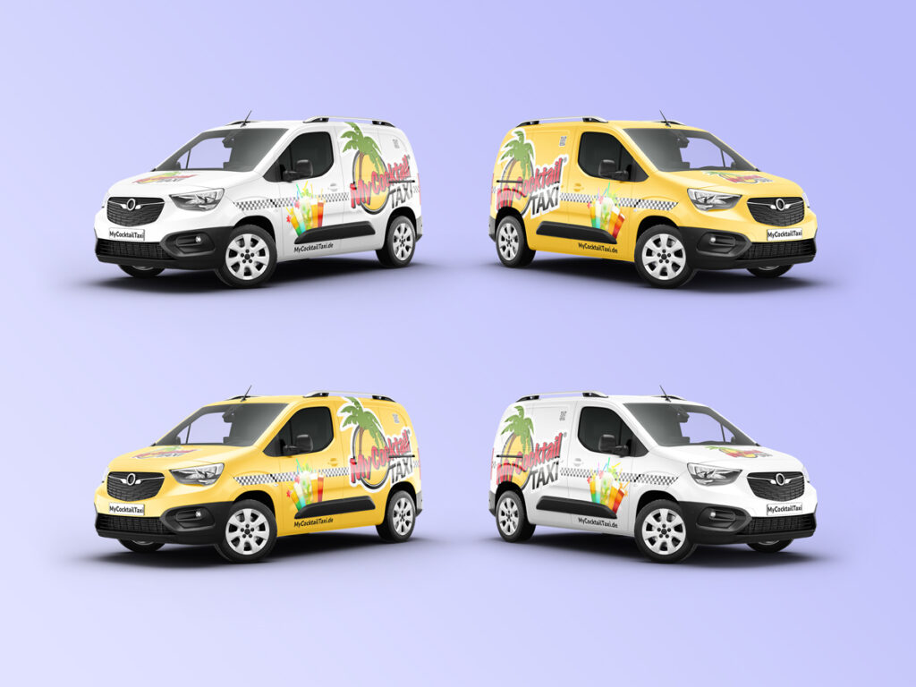 Fahrzeugbranding Opel Combo – MyCocktailTaxi