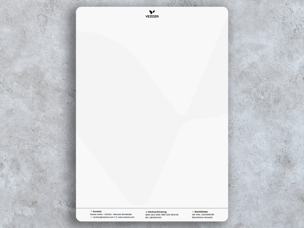 Corporate Briefpapier – VEZOZA
